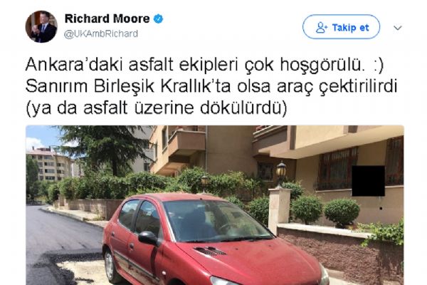İngiltere Ankara Büyükelçisi Richard Moore'u şaşırtan olay