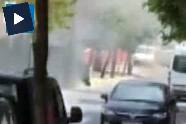 Metro inşaatında patlama anı kamerada