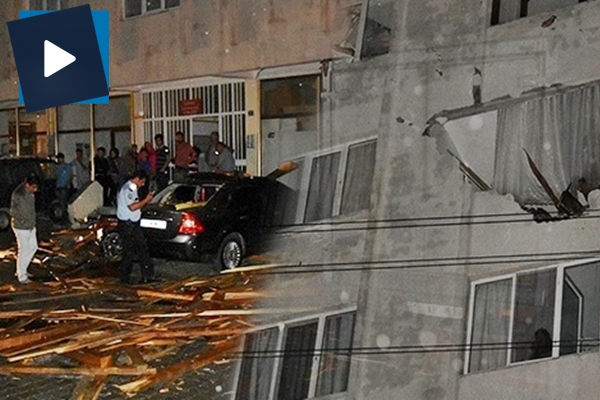 Şiddetli rüzgar ve yağmur çatıları uçurdu