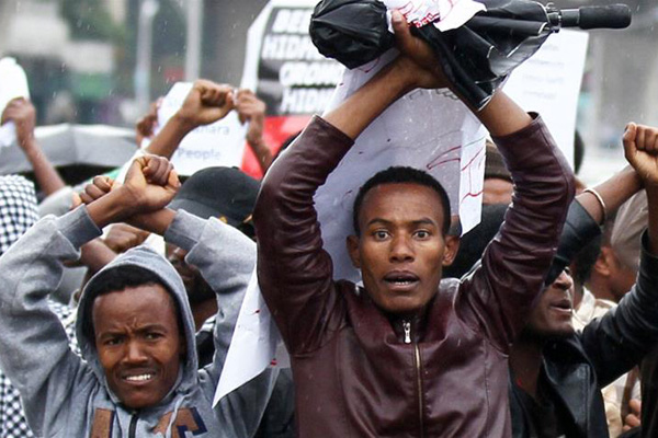 Etiyopya'da kanlı eylemlerin yıl dönümünde protesto