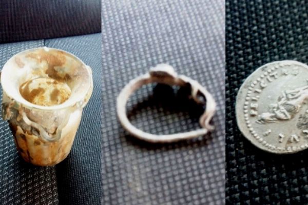 Durdurulan araçta Bizans dönemine ait tarihi eserler bulundu