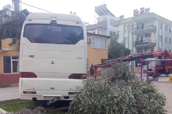Tur otobüsü eve çarpıp, oyun parkına daldı!
