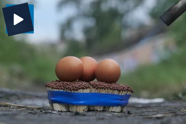 1000 tane kibritle yumurta pişirdiler