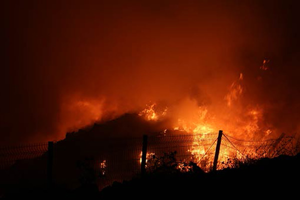 Katı atık tesisinde yangın