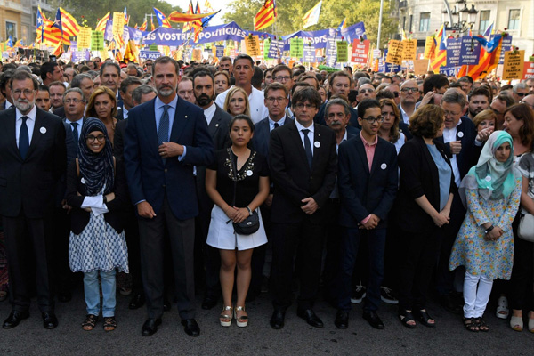 Barcelona'da teröre karşı yürüyüş