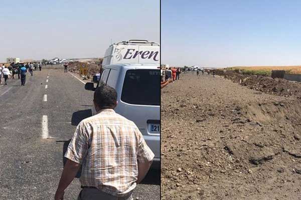 Askeri araç geçişi sırasında patlama