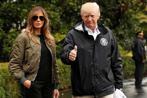 First Lady sel bölgesine 12 cm topuklu ile gitti