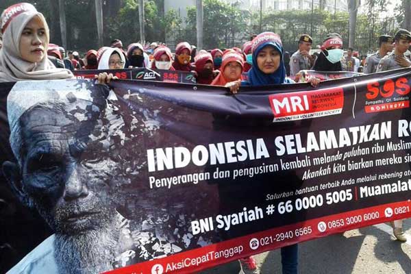 Endonezya'da Arakan'a destek protestosu