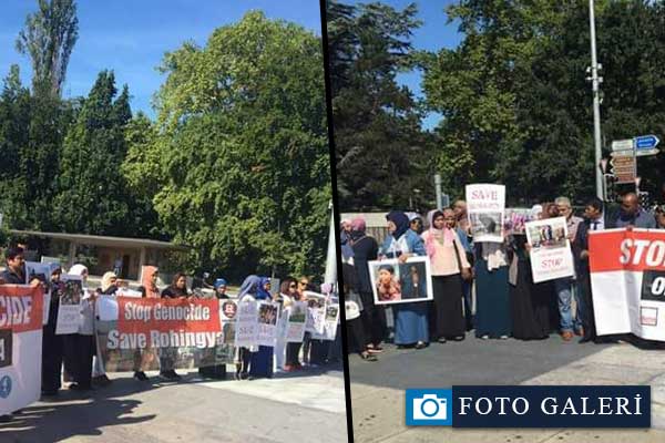 İsviçre'deki BM binası önünde Arakan protestosu