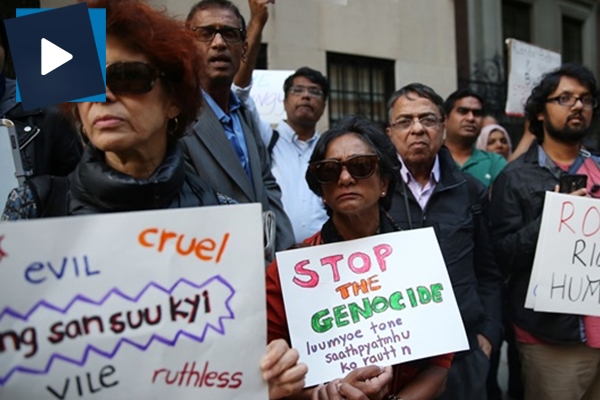 New York'ta Arakan için protesto gösterisi