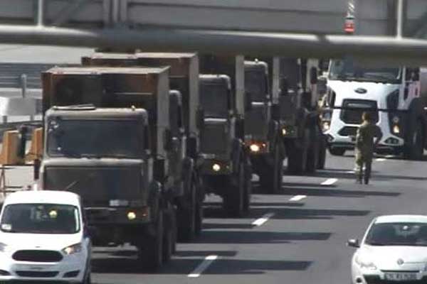 TEM'de 'askeri konvoy' trafiği