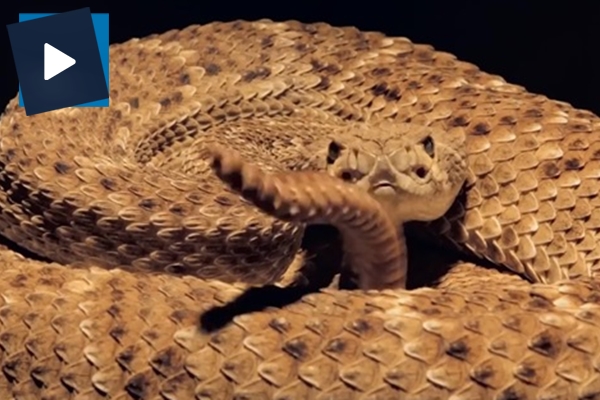 Çıngıraklı yılanın kuyruğu ağır çekimde görüntülendi