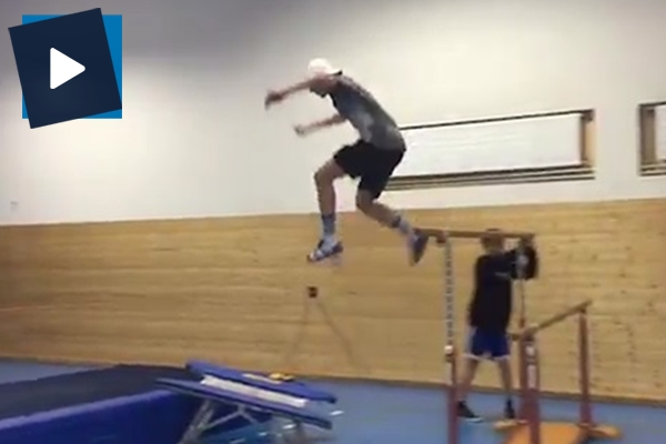 İsviçreli kayakçıdan müthiş antrenman