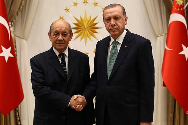 Erdoğan, Fransa Dışişleri Bakanı'nı kabul etti