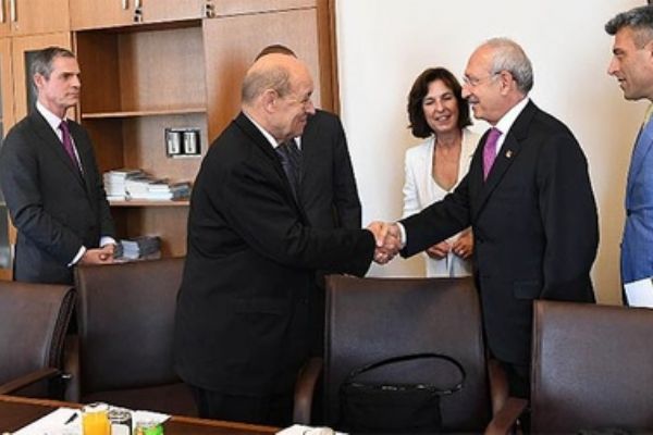 Kemal Kılıçdaroğlu, Fransa Dışişleri Bakanı Drian'la görüştü