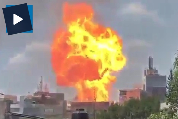 Meksika'da deprem anında korkunç patlama