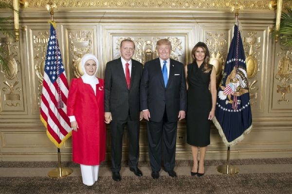 Cumhurbaşkanı Erdoğan ve eşi, Trump çiftinin resepsiyonunda