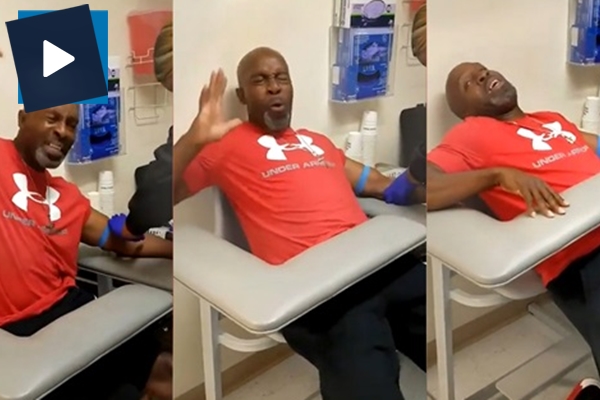 İğneden korkan adam izleyenleri kahkahaya boğdu