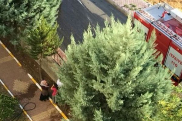 Adıyaman'da seyir halindeki araç alev alev yandı