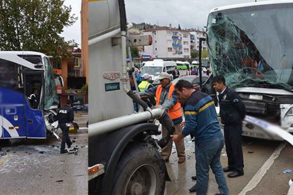 Kocaeli'de yolcu otobüsü ile tır çarpıştı: 13 kişi yaralandı