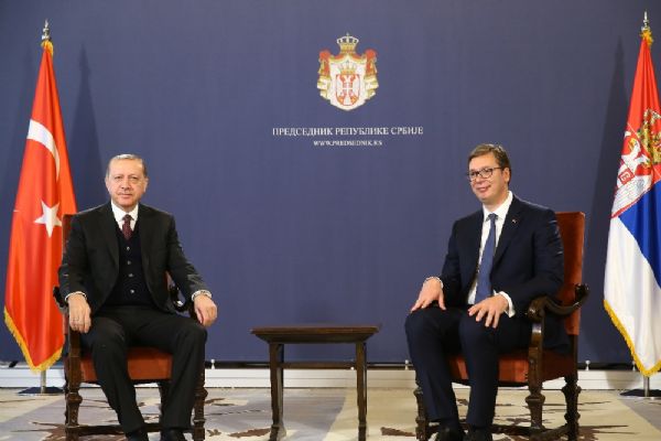 Cumhurbaşkanı Erdoğan Aleksandar Vuçiç ile görüştü