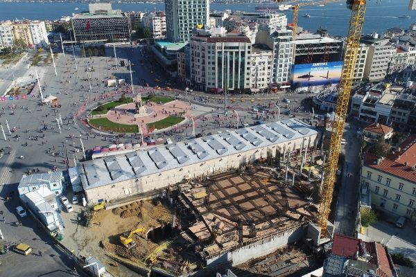 Taksim Camii'nin son durumu havadan görüntülendi