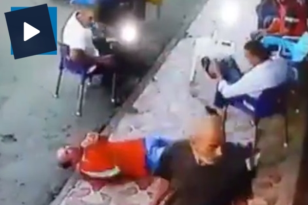 Kalp krizi geçiren adamın ölüm anı böyle görüntülendi