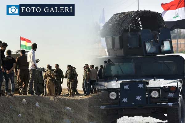 Irak güçleri ve Peşmerge karşı karşıya! Erbil-Kerkük karayolundan kareler
