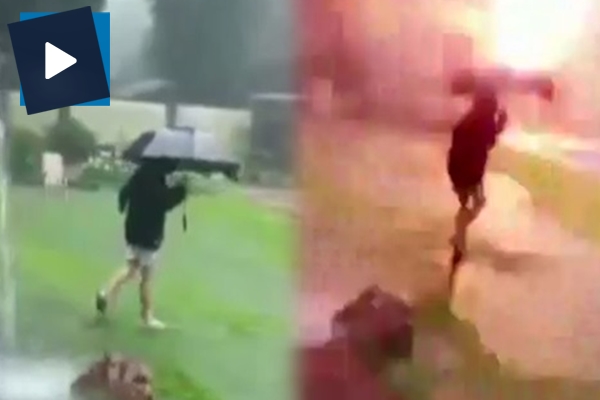 Saniyeler sonra yıldırım böyle düştü