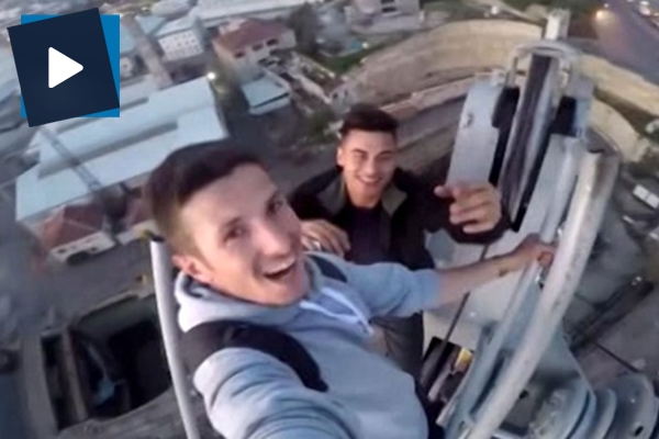 Özçekim uğruna 100 metrelik vince tırmandılar