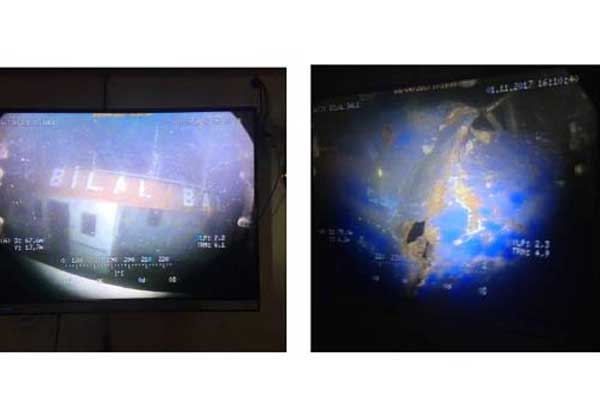 Şile'de batan gemiden çıkan parçalar görüntülendi