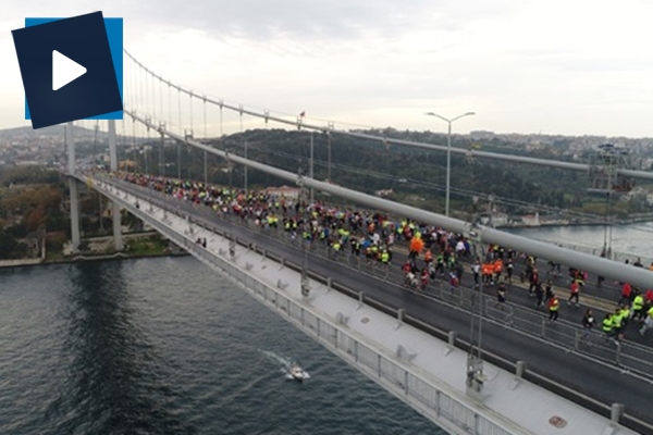 İstanbul Maratonu havadan görüntülendi