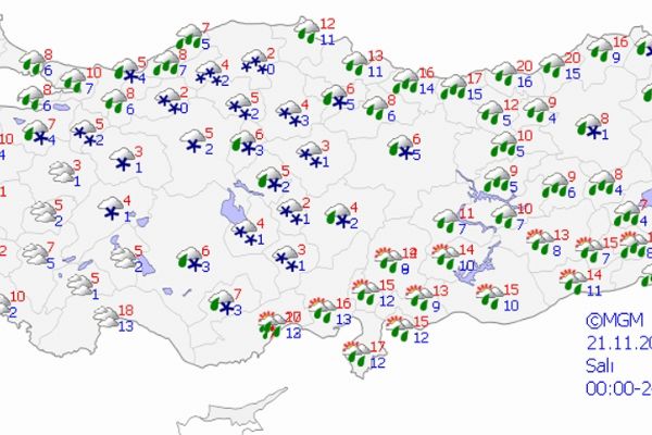 Yurtta hava durumu bugün nasıl?