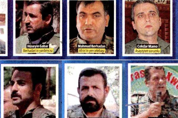 İşte PKK'nın Afrin kadrosu