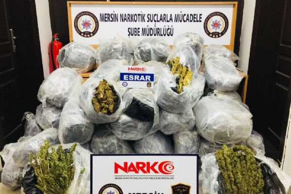 Mersin'de 198 kilo esrar ele geçirildi
