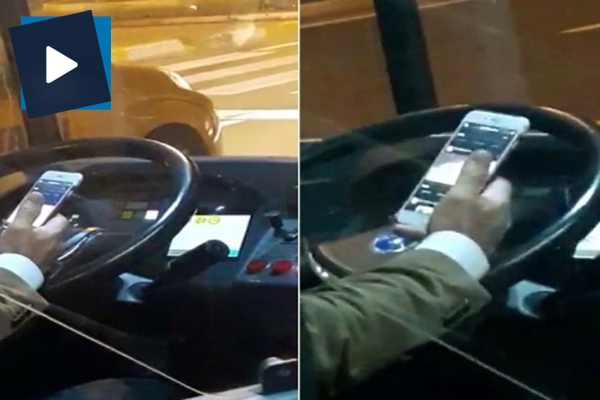 Otobüs şoförünün ‘pes’ dedirten görüntüsü