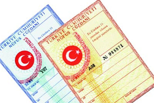 Nüfus cüzdanında tek renk düzenlemesi