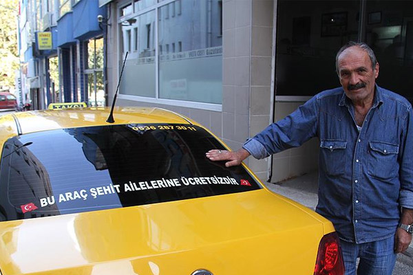 Şehit yakınlarına ücretsiz taksi