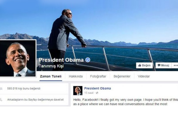 Obama Facebook hesabı açtı