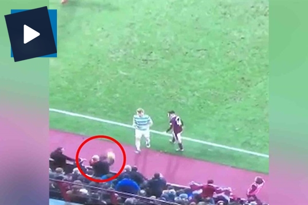 Hearts taraftarından Celtic'li futbolcuyu çıldırtan hareket