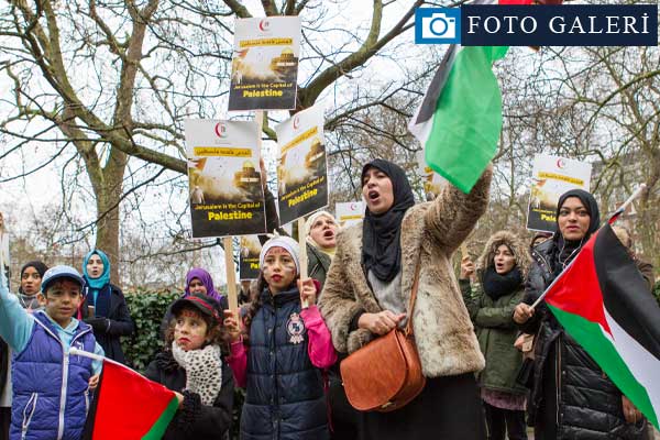 ABD'nin Kudüs kararı Londra'da protesto edildi