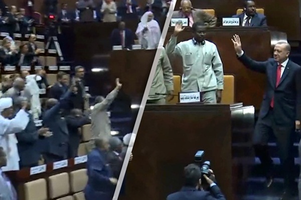 Erdoğan Sudan meclisinde tekbirlerle karşılandı