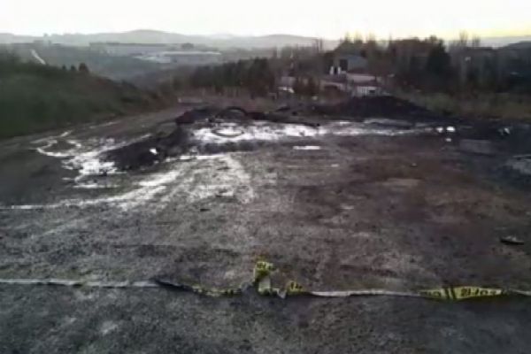 Kaçak kimyasal madde dökülen alan