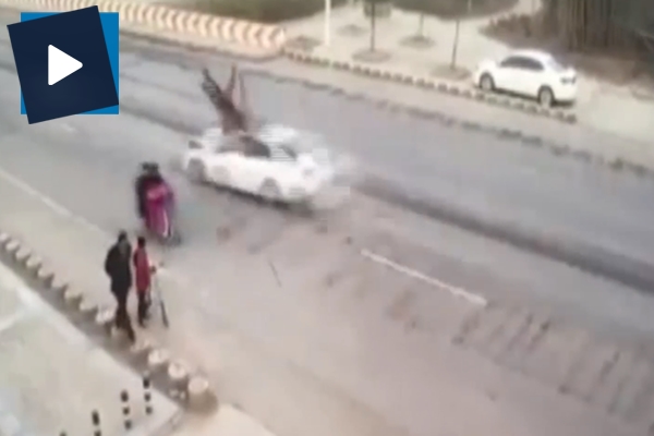 Sıra dışı kaza kameraya böyle yansıdı