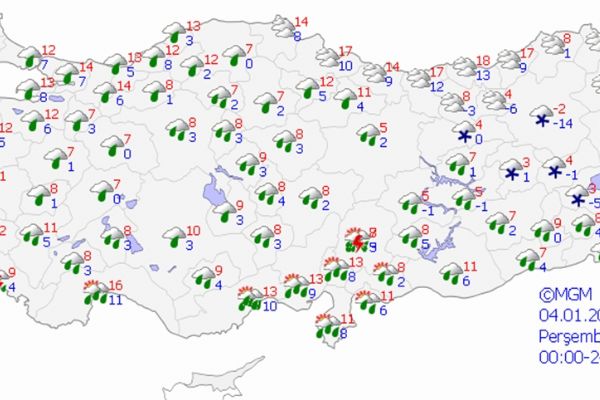 Yurt genelinde hava durumu