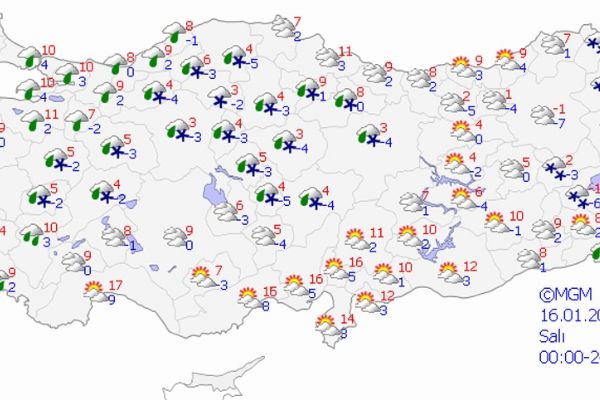 Yurt genelinde hava durumu