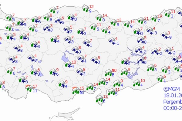 Yurt genelinde hava durumu