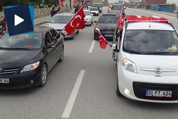 Hatay'da Afrin'de görev yapan askerlere destek konvoyu