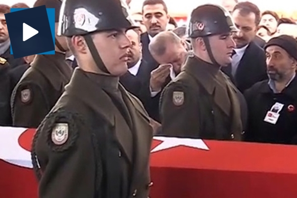 Erdoğan şehit cenazesinde gözyaşlarına hakim olamadı