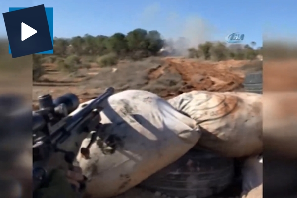 YPG cephaneliği keskin nişancı tüfeğiyle böyle havaya uçuruldu